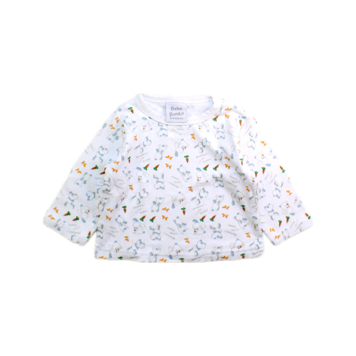 A White Long Sleeve Tops from Bebe Bonito in size 6-12M for boy. (Front View)