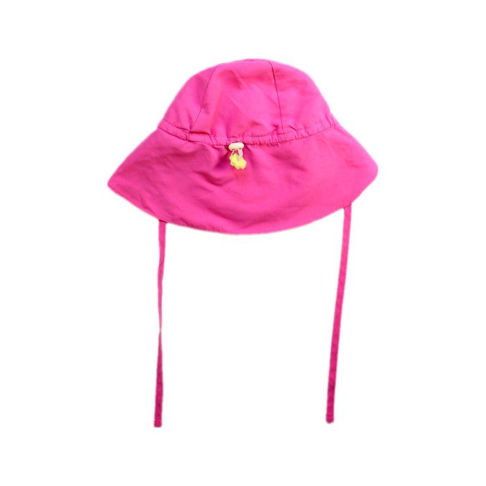A Pink Sun Hats from i play in size 12-18M for girl. (Back View)