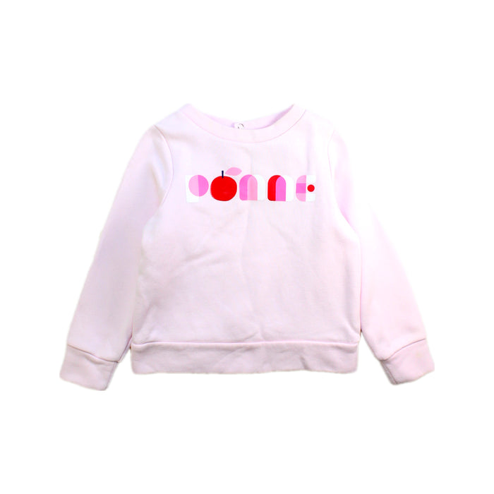 A Pink Crewneck Sweatshirts from Jacadi in size 4T for girl. (Front View)