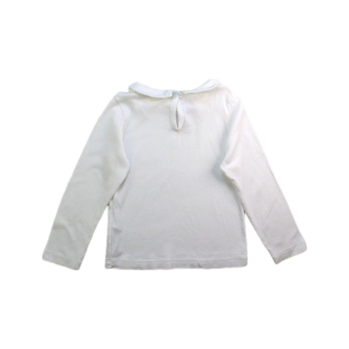 A White Long Sleeve Tops from Petit Bateau in size 4T for girl. (Back View)