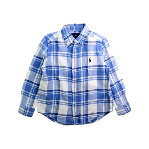 A Blue Long Sleeve Shirts from Polo Ralph Lauren in size 3T for boy. (Front View)