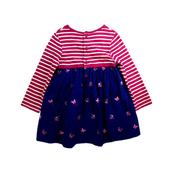 A Pink Long Sleeve Dresses from Jojo Maman Bébé in size 2T for girl. (Back View)
