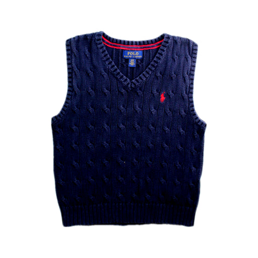 A Navy Sweater Vests from Polo Ralph Lauren in size 4T for boy. (Front View)