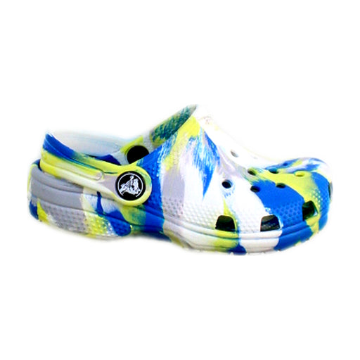 A Multicolour Slip Ons from Crocs in size 3T for neutral. (Front View)