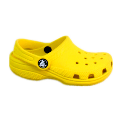 A Yellow Slip Ons from Crocs in size 3T for neutral. (Front View)