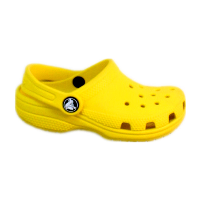 A Yellow Slip Ons from Crocs in size 3T for neutral. (Front View)