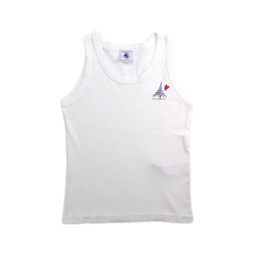 A White Sleeveless Tops from Petit Bateau in size 5T for neutral. (Front View)