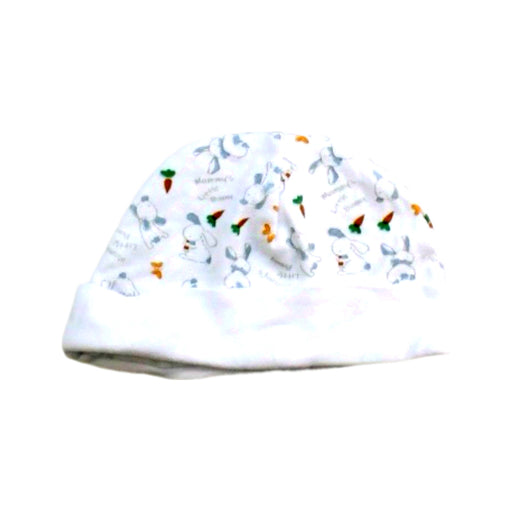 A White Beanies from Bebe Bonito in size 6-12M for boy. (Front View)