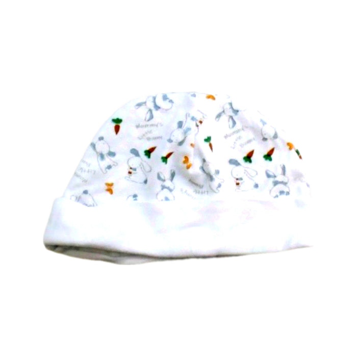 A White Beanies from Bebe Bonito in size 6-12M for boy. (Front View)