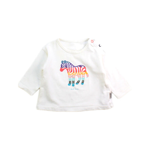 A White Long Sleeve T Shirts from Paul Smith in size 3-6M for boy. (Front View)