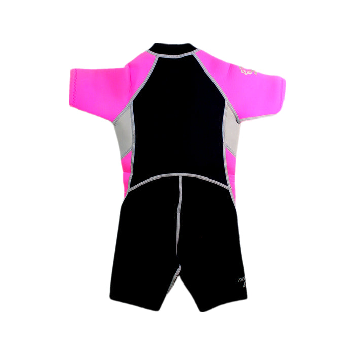 A Black Wetsuits from Minnex in size 4T for girl. (Back View)