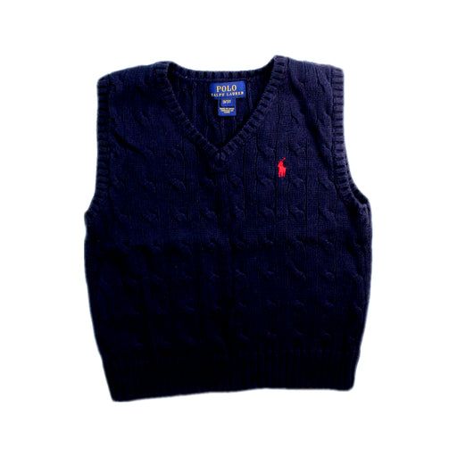 A Navy Sweater Vests from Polo Ralph Lauren in size 3T for boy. (Front View)