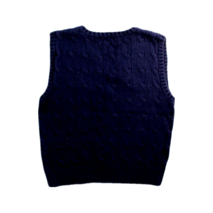 A Navy Sweater Vests from Polo Ralph Lauren in size 3T for boy. (Back View)
