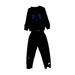 A Black Pants Sets from Adidas in size 7Y for boy. (Front View)