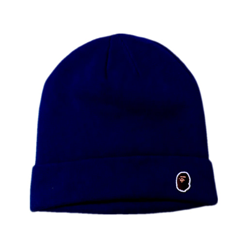 A Blue Beanies from Bape by A Bathing Ape in size 13Y for neutral. (Front View)