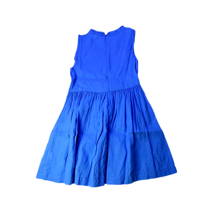 A Blue Sleeveless Dresses from Petit Bateau in size 8Y for girl. (Back View)