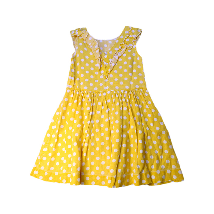 A Yellow Sleeveless Dresses from Petit Bateau in size 8Y for girl. (Back View)