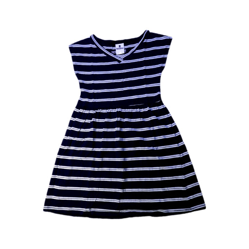 A Navy Sleeveless Dresses from Mon Petit Mousqueton in size 6T for girl. (Front View)