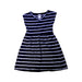 A Navy Sleeveless Dresses from Mon Petit Mousqueton in size 6T for girl. (Front View)