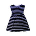 A Navy Sleeveless Dresses from Mon Petit Mousqueton in size 6T for girl. (Back View)