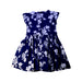A Navy Short Sleeve Dresses from Petit Bateau in size 8Y for girl. (Back View)