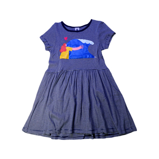 A Navy Short Sleeve Dresses from Petit Bateau in size 8Y for girl. (Front View)
