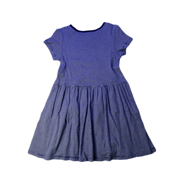 A Navy Short Sleeve Dresses from Petit Bateau in size 8Y for girl. (Back View)