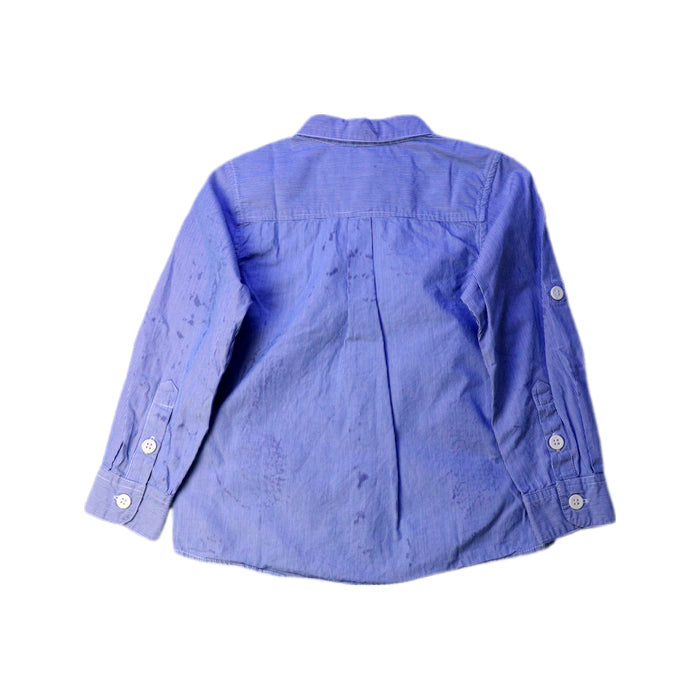 A Blue Long Sleeve Shirts from Petit Bateau in size 4T for boy. (Back View)