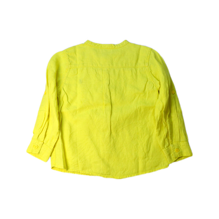 A Yellow Long Sleeve Shirts from Petit Bateau in size 4T for boy. (Back View)