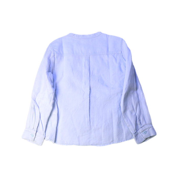 A Blue Long Sleeve Shirts from Petit Bateau in size 5T for boy. (Back View)