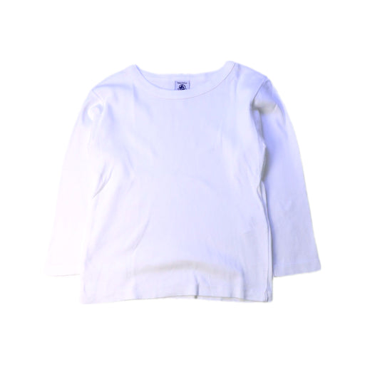 A White Long Sleeve T Shirts from Petit Bateau in size 5T for boy. (Front View)