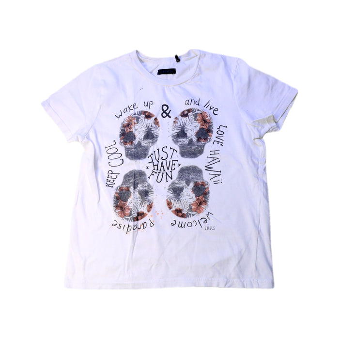 A White Short Sleeve T Shirts from IKKS in size 5T for boy. (Front View)