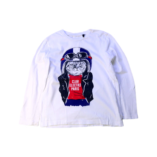 A White Long Sleeve T Shirts from IKKS in size 5T for boy. (Front View)