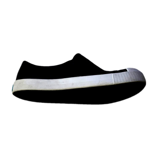 A Black Slip Ons from Native Shoes in size 6T for boy. (Front View)