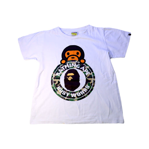 A White Short Sleeve T Shirts from Bape by A Bathing Ape in size 14Y for boy. (Front View)