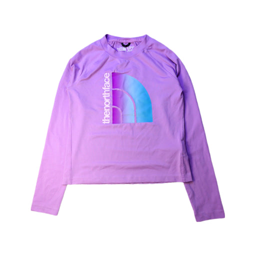A Purple Long Sleeve Tops from The North Face in size 10Y for girl. (Front View)