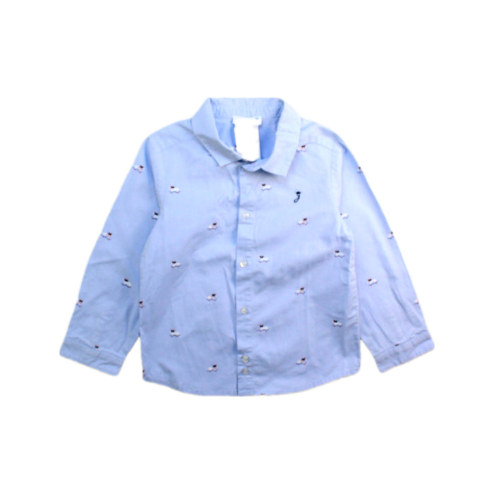 A Blue Long Sleeve Shirts from Jacadi in size 3T for boy. (Front View)