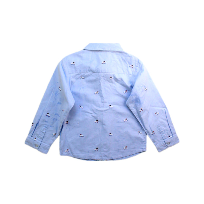 A Blue Long Sleeve Shirts from Jacadi in size 3T for boy. (Back View)