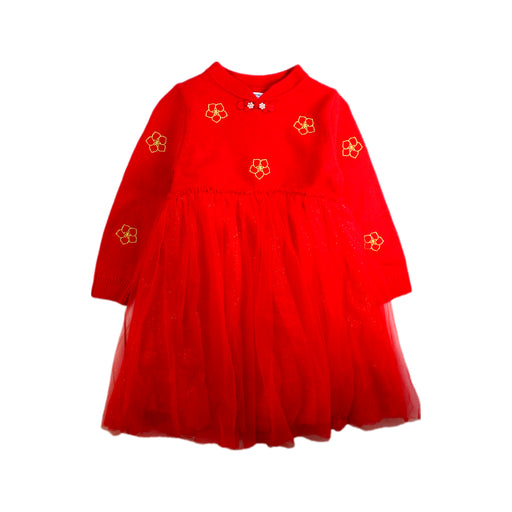 A Red Long Sleeve Dresses from Balabala in size 4T for girl. (Front View)