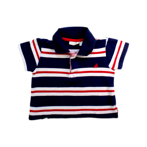A Navy Short Sleeve Polos from Jojo Maman Bébé in size 12-18M for boy. (Front View)