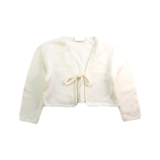 A White Cardigans from Le Chicche in size 4T for girl. (Front View)