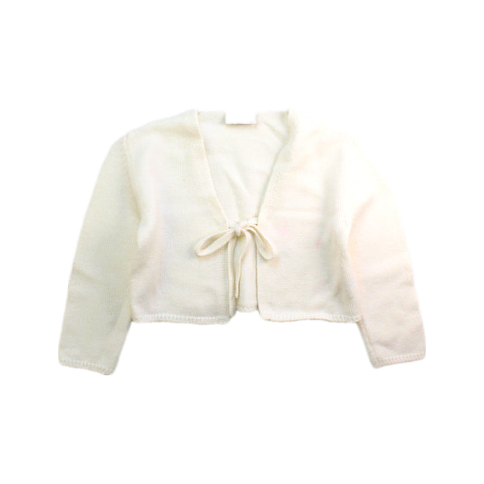 A White Cardigans from Le Chicche in size 4T for girl. (Front View)