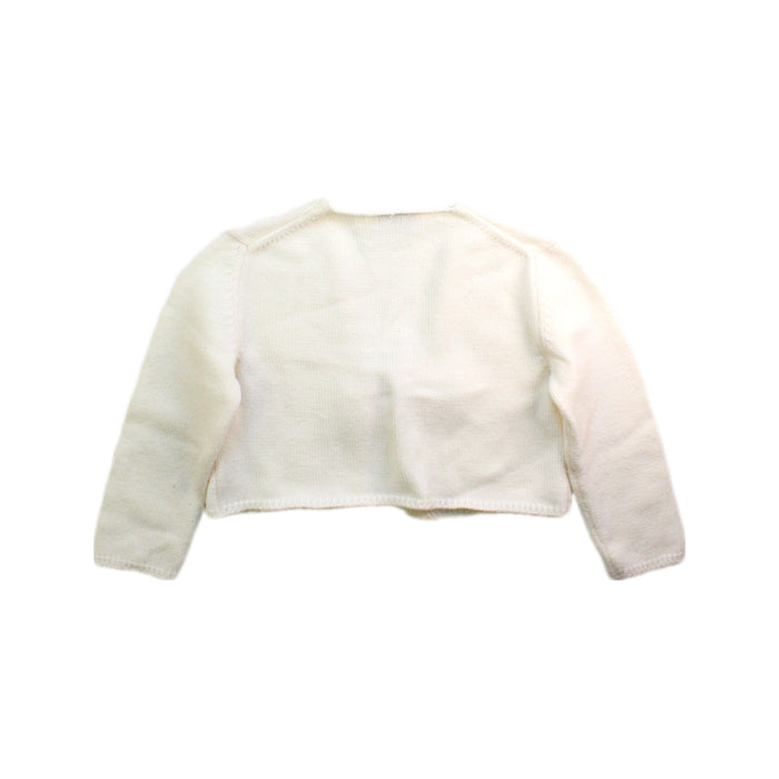 A White Cardigans from Le Chicche in size 4T for girl. (Back View)