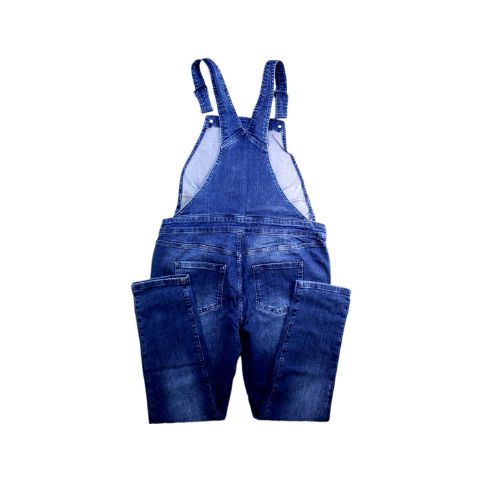 A Blue Long Overalls from Seraphine in size Maternity-M for maternity. (Back View)