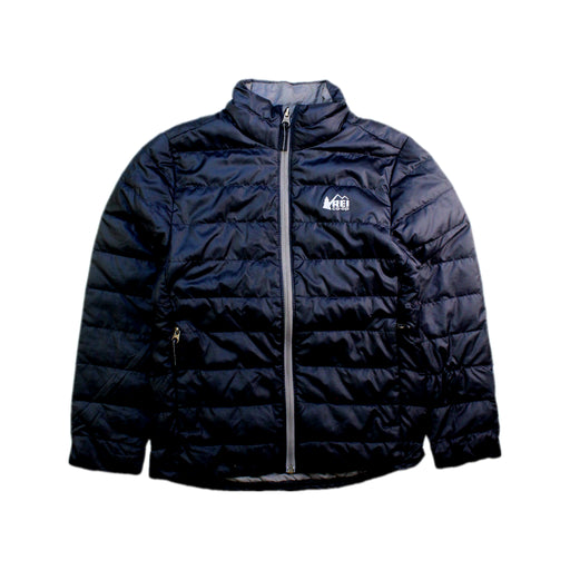 A Blue Puffer/Quilted Jackets from REI in size 8Y for neutral. (Front View)