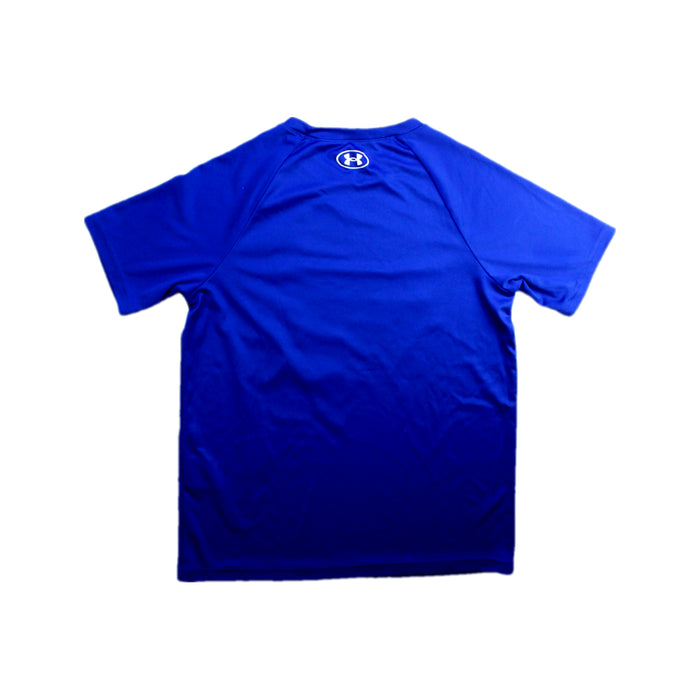 A Blue Short Sleeve T Shirts from Under Armour in size 10Y for boy. (Back View)