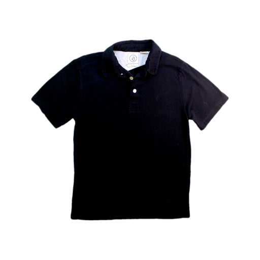 A Black Short Sleeve Polos from Volcom in size 10Y for boy. (Front View)