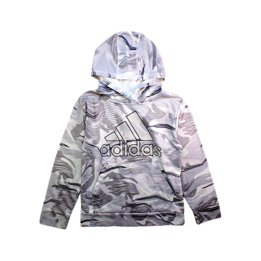 A Grey Hooded Sweatshirts from Adidas in size 8Y for neutral. (Front View)