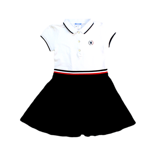A White Short Sleeve Dresses from Jacadi in size 6T for girl. (Front View)