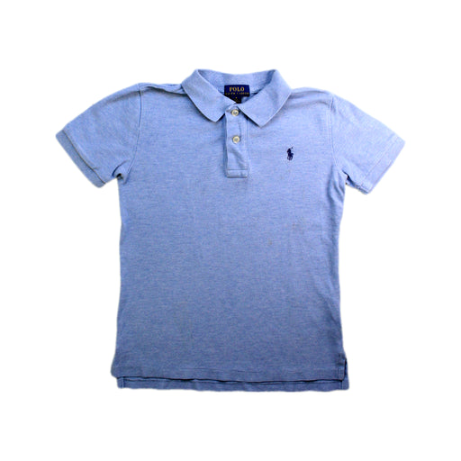 A Blue Short Sleeve Polos from Polo Ralph Lauren in size 6T for boy. (Front View)